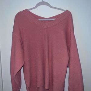 Aerie Pink V-Neck Sweater